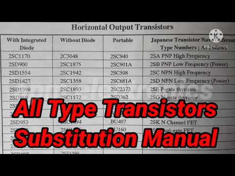 All Type #Transistors #Substitution Manual and Equivalent