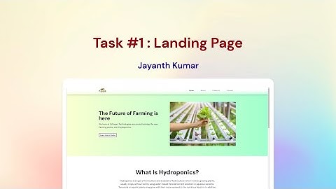 Task 01/03 - Landing Page (Level 1) | Web Development Intern | Oasis Infobyte