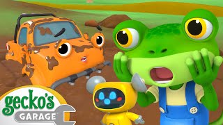 Max \& Molly Monster Truck Mudbath | Gecko's Garage | Trucks For Children | Cartoons For Kids