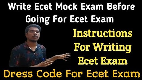 How to Write Ecet Exam In Computer| Dress code for ecet exam| Ap ECET| TS ECET|