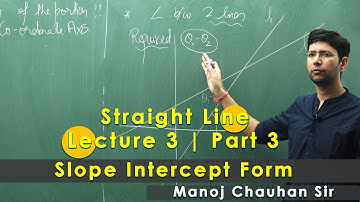Slope Intercept Form | Straight Line | Lecture 3 | Part 3 by Manoj Chauhan Sir - Best Approach