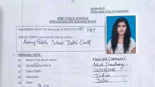 how to fill an Army public School form(Full details)