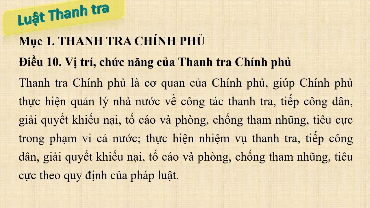 [Bản full - Đọc luật] Luật thanh tra năm 2022, có hiệu lực thi hành năm 2023