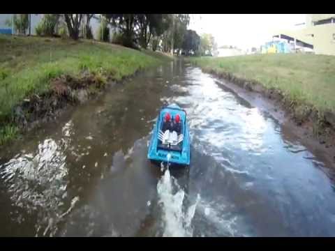 rc airboat. rudder set up - youtube