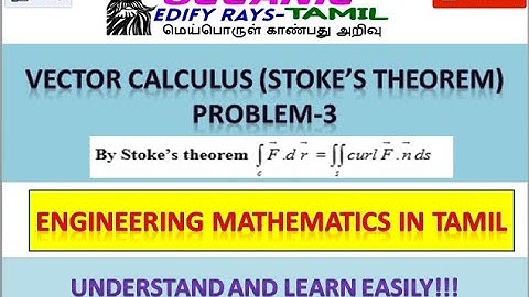 Engineering Mathematics|| Vector calculus|| STOKE’S THEOREM PROBLEM-3||Anna University