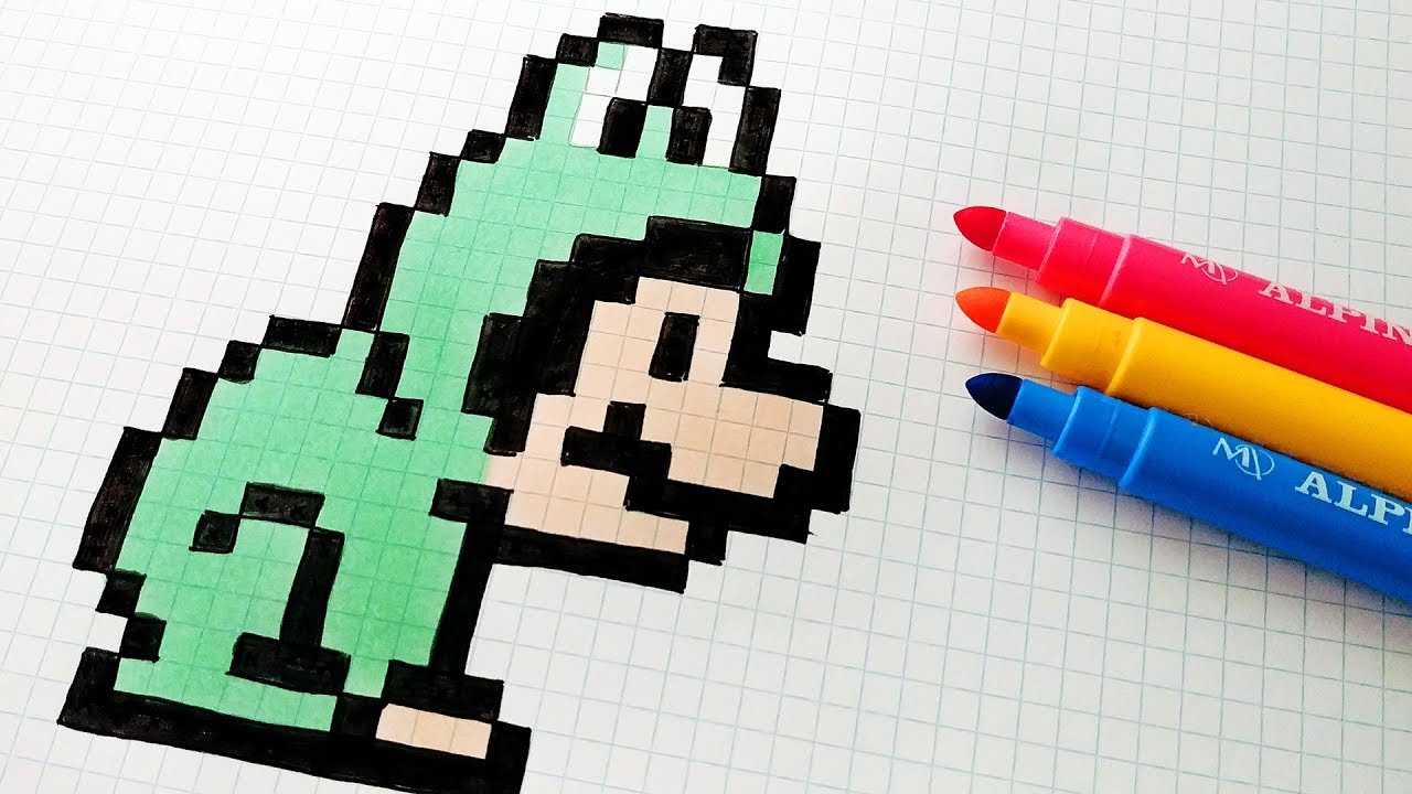 Handmade Pixel Art - How To Draw a Frog Mario #pixelart - YouTube
