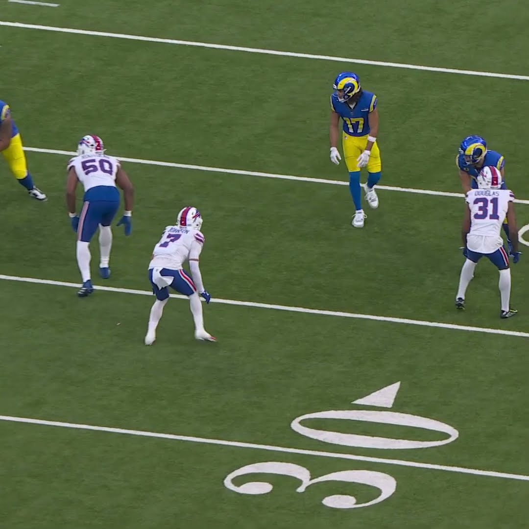 Puka Nacua catches for a 13-yard Gain vs. Buffalo Bills