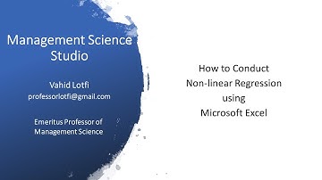 How to conduct non-linear regression using multiple regression in Excel