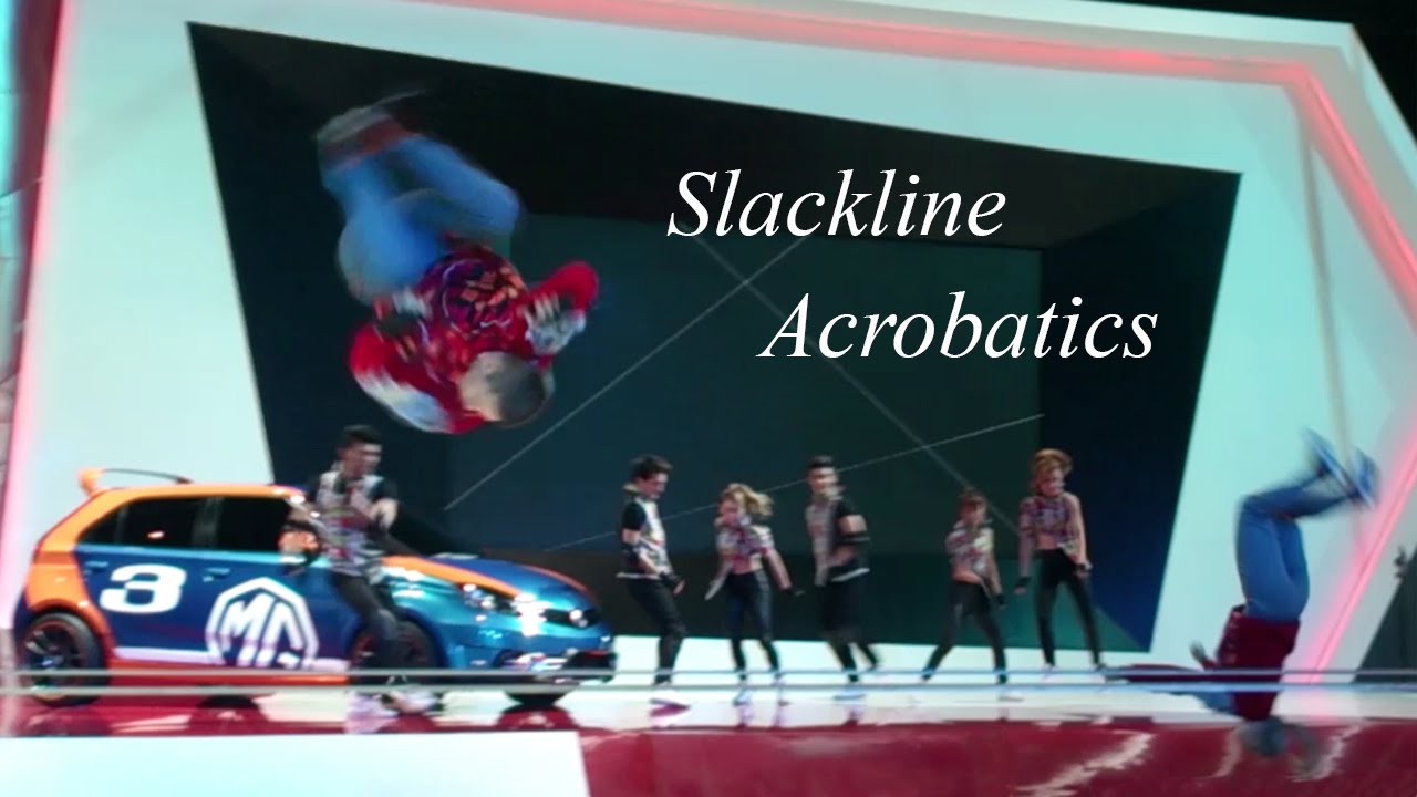 Slackline Acrobats Acrobatic Stunts Tricks Motor Expo 2014 YouTube