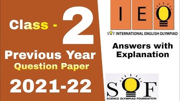 Class 2 IEO International English Olympiad Previous year Question Paper 2021-22