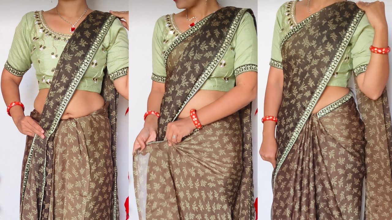 How to Drape a Saree Perfectly//Dailywear Saree Draping Tutorial With Perfect Fitting♥️