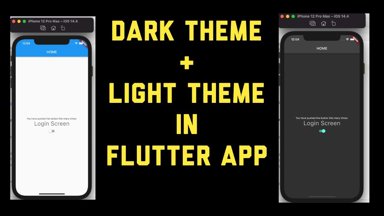 Dark Theme Mode / Light Theme Mode in Flutter Application Tutorial ...