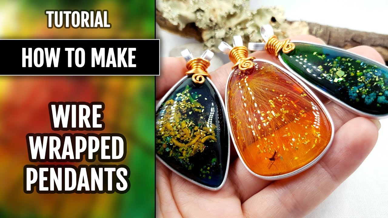 FREE Tutorial. Epoxy Resin Faux Amber cabochons with polymer clay
