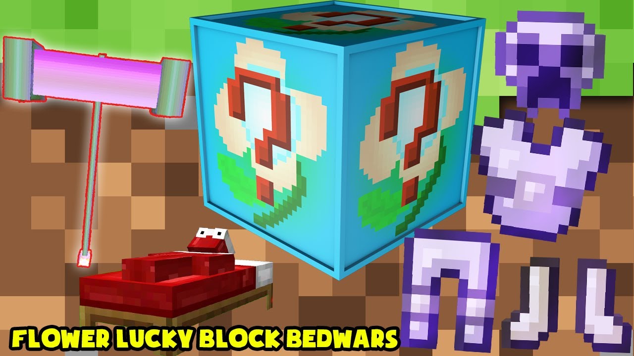 MINI GAME : FLOWER LUCKY BLOCK BEDWARS ** THỬ THÁCH T GAMING VÀ NOOB TEAM CÓ ĐỒ VIP TỪ BÔNG HOA ??