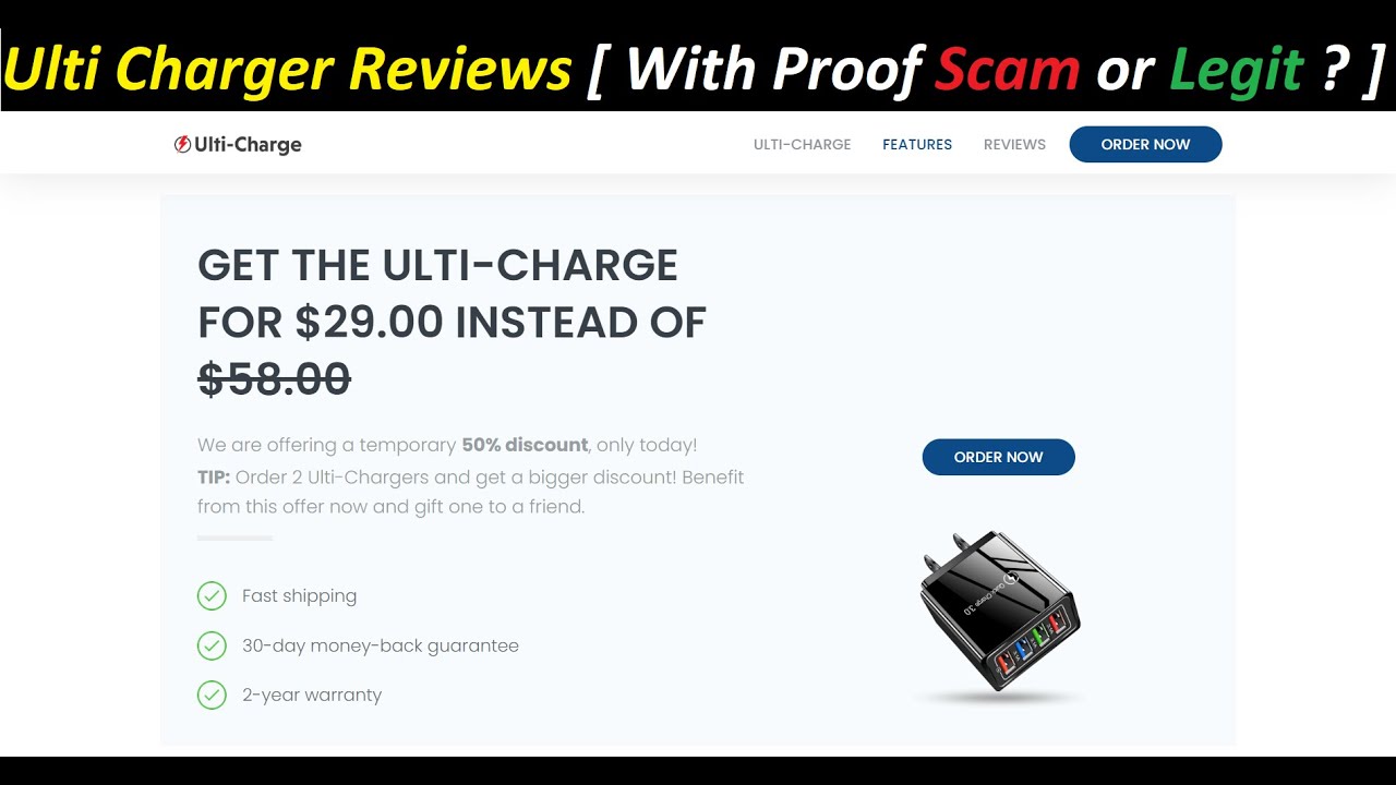 Ulti Charge Reviews [ With Proof Scam or Legit ? ] GetUltiCharger Com