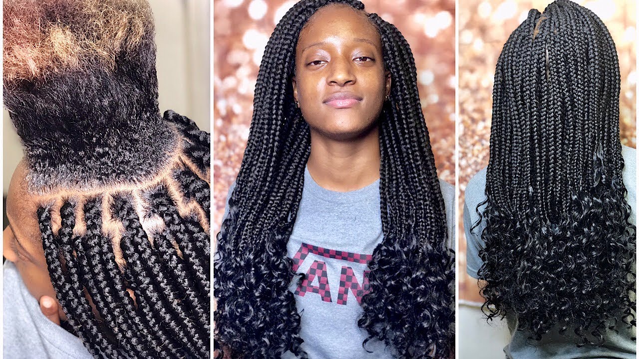 Box Braids With Curly Ends Tutorial