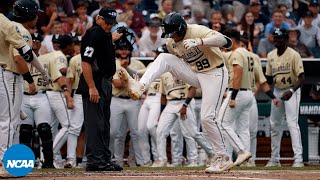 Field level view of Vanderbilt's College World Series finals win in Game 1
