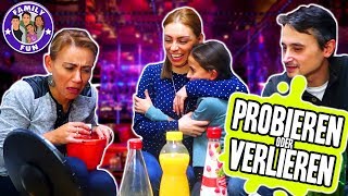 Probieren oder Verlieren - Mega lustiges Trinkspiel - Smoothie Challenge | Family Fun