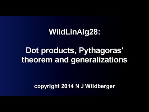 Wild Linear Algebra 28: Dot products, Pythagoras' theorem, and generalizations