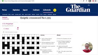 Guardian Quiptic Crossword (No. 1,395) by Pangakupu