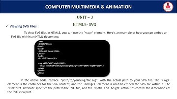 Computer Multimedia and Animation (Unit 3 - HTML5 - SVG)| Notes