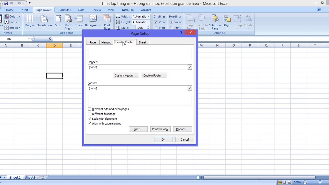 Thiet lap trang in cho excel 2K - YouTube