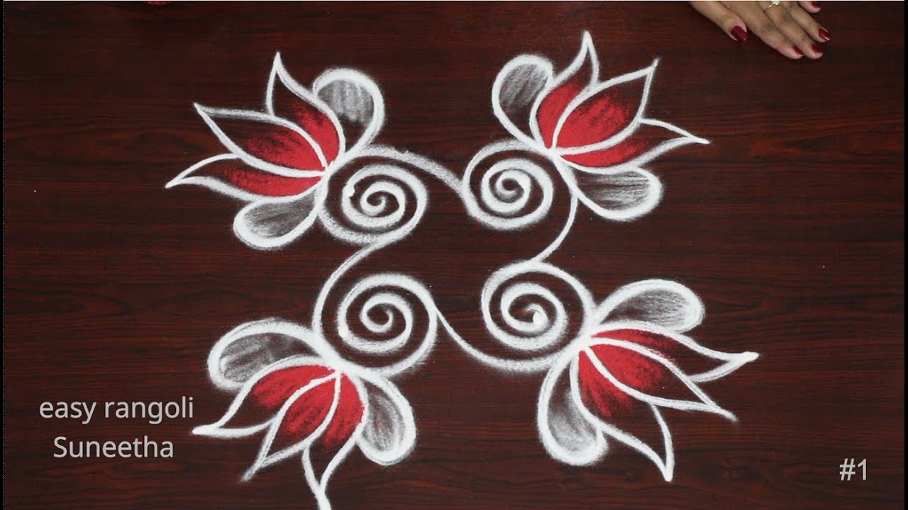 Episode-48..Very easy & simple kolam rangoli designs for BEGINNERS ...