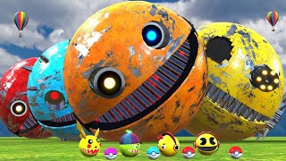 Robot Pacman vs Cartoon Cat vs Ms Pacman vs Scary Pacman