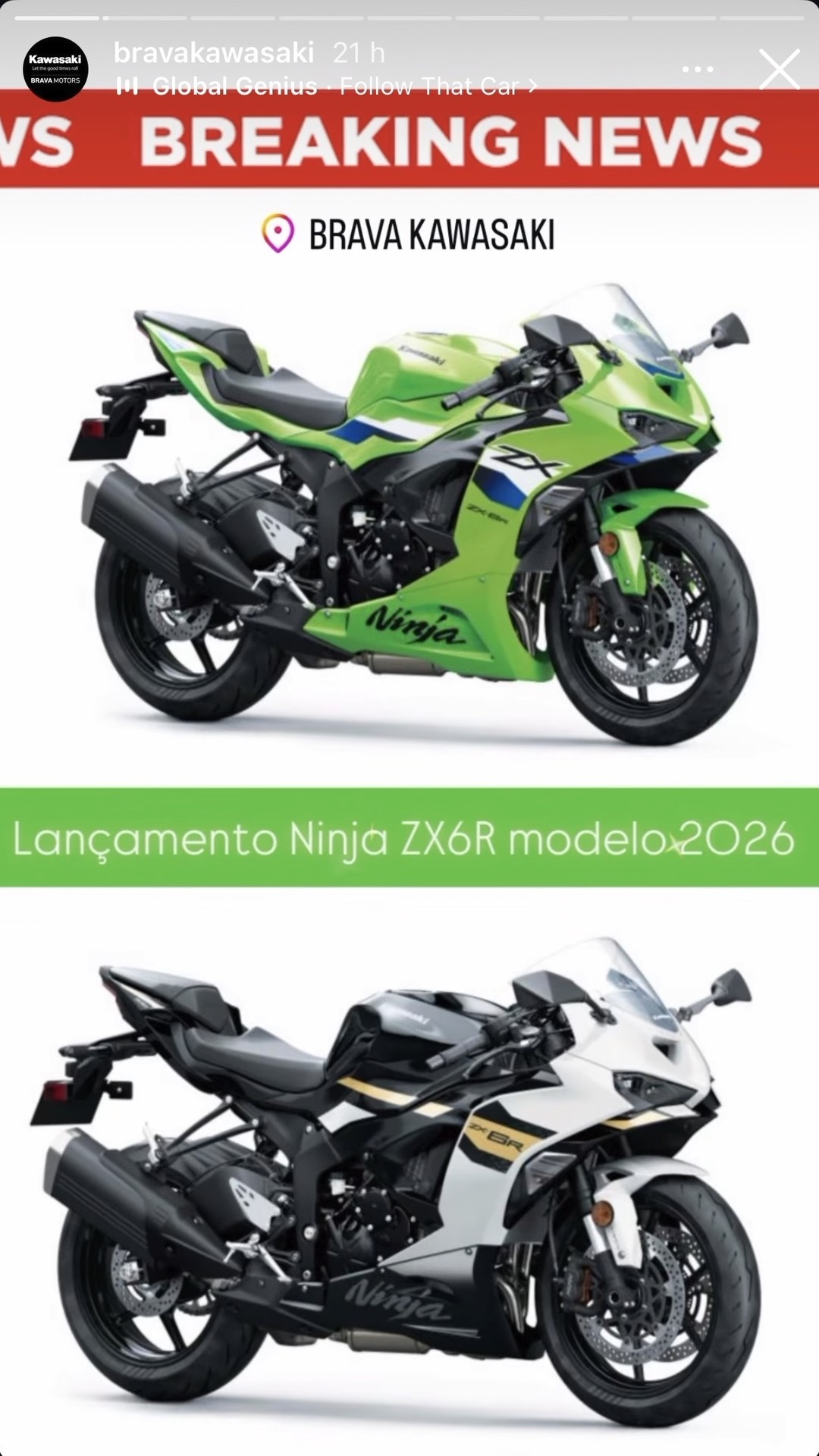 Colors and price of the 2026 Kawasaki ZX-6R in Brazil. #moto