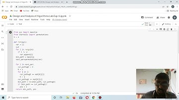 Dynamic Programming solution to find optimal path for travelling salesman problem