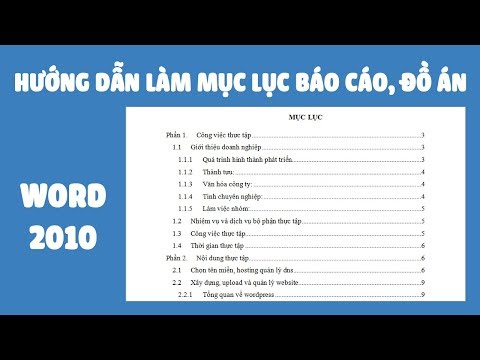 Mục lục tự động trên word 2010 [Dễ làm, tiện lợi]