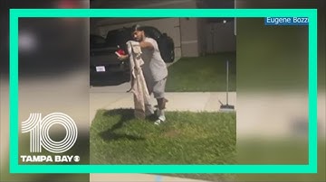 Florida man who went viral for trapping alligator with trash can catches large snake