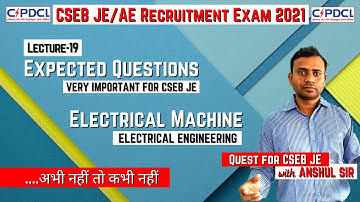 L19 - CSEB JE 2021 Expected/Important Questions with Solution | Electrical Machine Problem