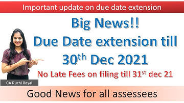 Due date extension till 30th Dec 2021 for filing Form 8|| Late fees waiver till 30th Dec 2021||