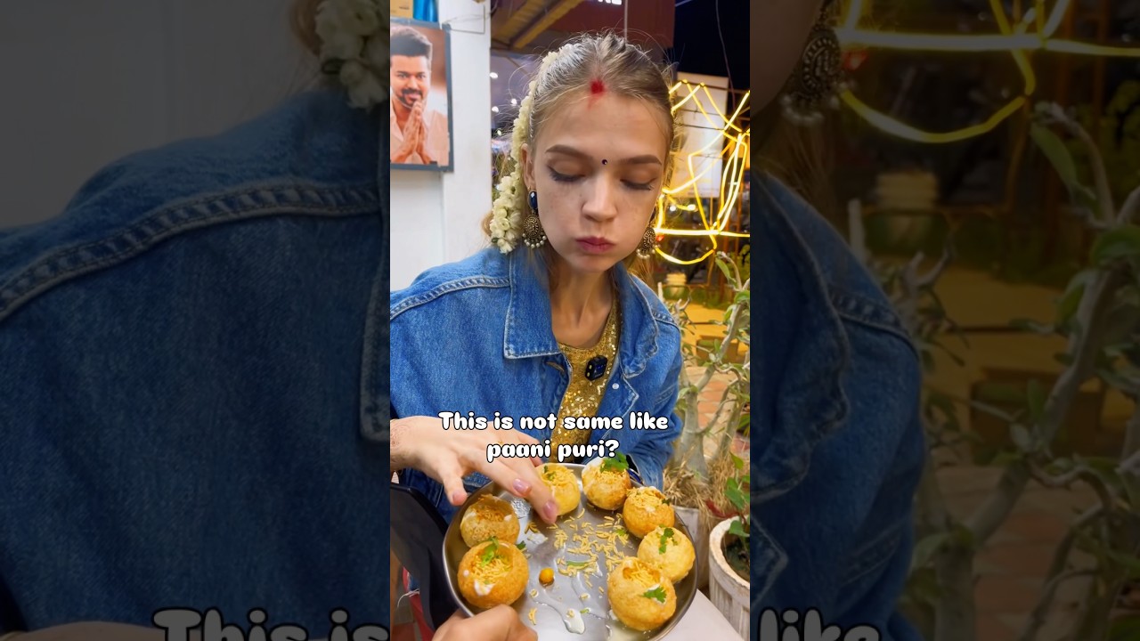 My foreigner wife trying Dahi Puri for the first time. 