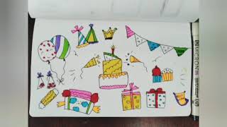 Cute Birt ay Doodles World of Kawaii doodles