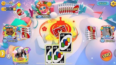 Win with an absolute advantage of 3【+4】wild cards in Facebook Uno Card (Ranked mode - Go Wild x80)