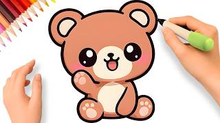 CÓMO DIBUJAR UN OSITO KAWAII FÁCIL 🧸💟 CÓMO DIBUJAR UN OSITO KAWAII FÁCIL 🧸💟
