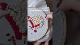 ☃️ Cute Snowman Embroidery Tutorial #embroidery #craft #stitch #tutorial #diy #christmas #handmade