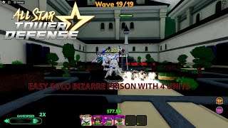 Roblox - Easy Solo Bizarre Prison With 4 Units - All Star Tower Defense| Mizuki Yukino