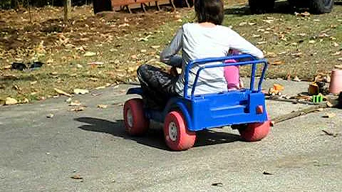 Kelli and Callie ride Wyatt's Jeep