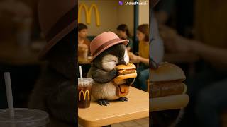 Little Penguin Enjoys Mcdonalds