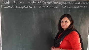 Q1 ex10.2|construct triangle XYZ in which XY= 4.5cm,YZ=5cm|class7 chapter10"practical geometry"ncert
