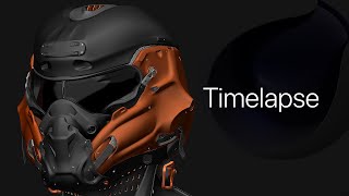 Sci-Fi Helmet timelapse | Cinema 4D