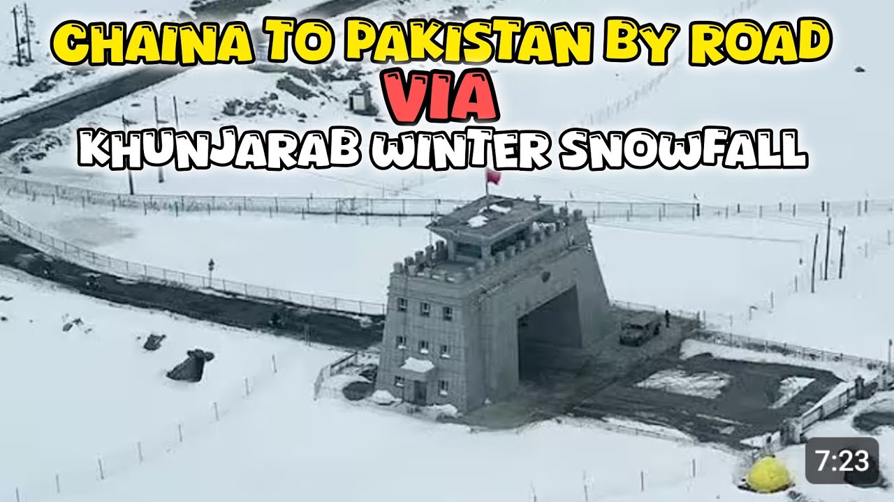 China to pakistan via khunjarab pass,winter snow fall and KKH Hunza Traveling from china to pakistan