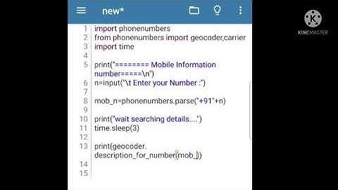 mobile number information || 10 line Python code on android pydroid 3