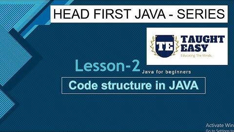 Head First Java Lesson 2, Code structure in JAVA | beginners #java #objectorientedprogramming #code