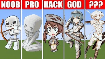 PIXEL ART (NOOB VS PRO VS HACKER VS GOD) SKELETON GIRL IN MINECRAFT