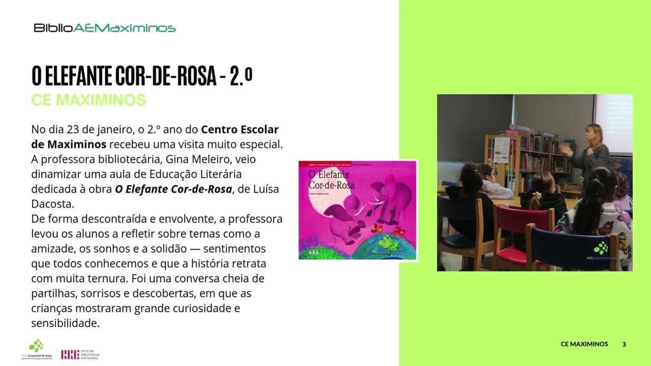 O elefante cor-de-rosa - 2.º - CE Maximinos