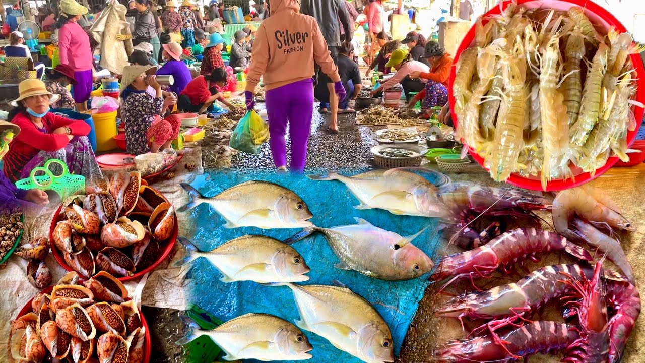 Chợ Cá Phan Rí Hải Sản Cá Tôm Ghẹ Mực Tươi Ngon - Cá Đục Nướng Tôm Tích | P 416